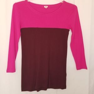 J.Crew 3/4 Sleeve Colorblock Tee size S